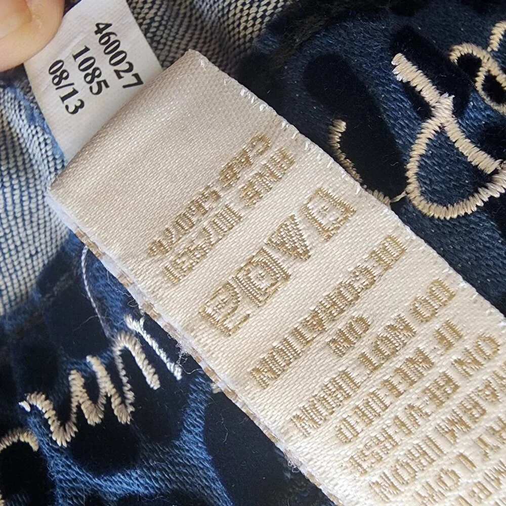 Justice Premium‎ Jeans Blue Leopard Print Textured Velvet Size 7S Simply Low EUC
